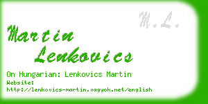 martin lenkovics business card